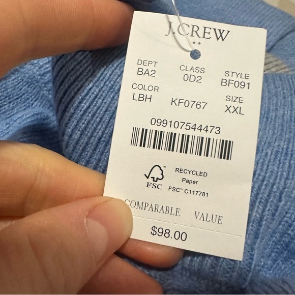 J crew lightning blue Heather Cotton half-zip sweater - Picture 4 of 4